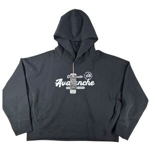 Levelwear Colorado Avalanche Womens Verve NHL Cropped Hoodie Black Large NWT